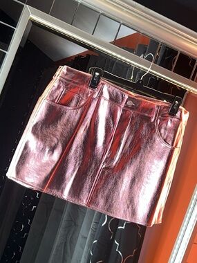 Electric Rose Akira Metallic High-Gloss Skirt 💖✨